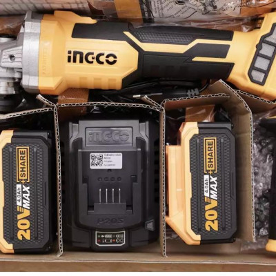 MÁY MÀI GÓC KHÔNG CHỔI THAN (ĐỦ BỘ) 20V 100MM  INGCO CAGLI10022 - HÀNG CHÍNH HÃNG