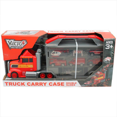 Bộ Đồ Chơi Mô Hình Xe Tải Cứu Hỏa Nhiều Ngăn Có Tích Hợp Đường Trượt - Vecto VT111
