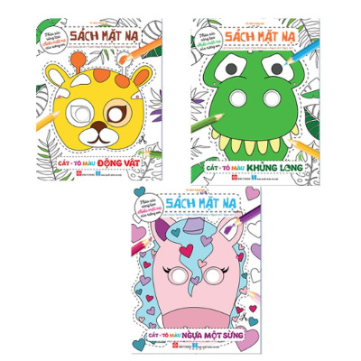 Sách Mặt Nạ - Cắt + Tô Màu - Chọn Lẻ 3 Chủ Đề - Đinh Tị Books