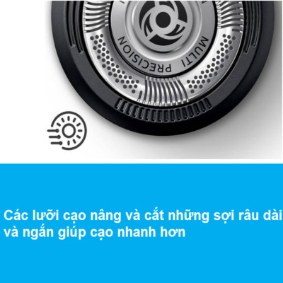 Máy cạo râu khô và ướt cao cấp Philips Norelco S5355/82 tích hợp đầu cạo linh hoạt theo 5 hướng cạo nhanh và sát - Hàng Nhập Khẩu