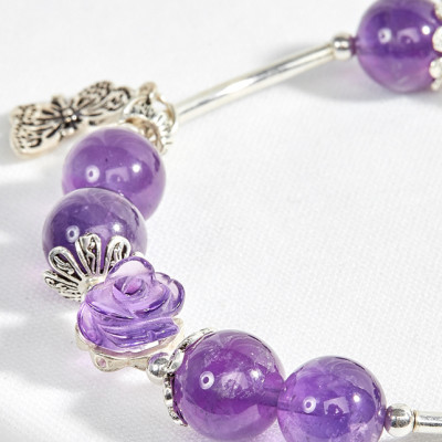 Vòng tay đá thiên nhiên phối hoa mẫu đơn Ngọc Quý Gemstone