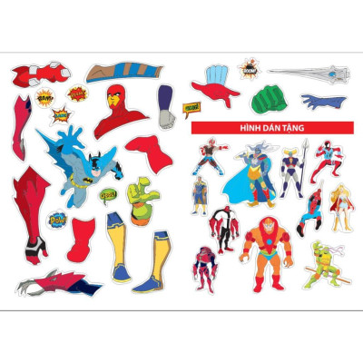 Sách - Super Heroes Siêu Anh Hùng - Dán Hình Sticker Trong Suốt - Tập 3 - Rèn Luyện IQ EQ CQ - Việt Thư