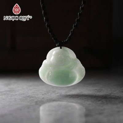 Mặt dây chuyền phật Di lặc đá cẩm thạch xanh lý mệnh hỏa, mộc - Ngọc Quý Gemstones