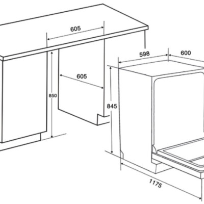 Máy rửa chén bát Juno sofa Latino EU715MRCT SMART 845 x 600 x 598 mm