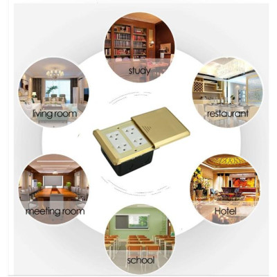 Ổ điện âm sàn nắp trượt SHP-M2S inox màu bạc chính hãng Sinoamigo (lắp 2 modules, 4 modules)