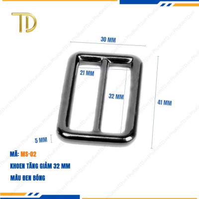 Khoen tăng giảm dây túi xách, Khoen chỉnh dây đeo túi, Tăng đơn túi xách 32mm mạ điện độ bền 5-8 năm