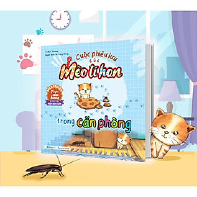 Sách - Cuộc Phiêu Lưu Của Mèo Tí Hon Trong Căn Phòng (20 Stickers Con Vật) - Megabook