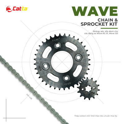 Nhông Sên Dĩa WAVE 125, 125i, 125S, 125X, 125R, WAVE DASH 2017 (nhông xích WAVE 125) - Nhông sên dĩa CATTA chất lượng cao
