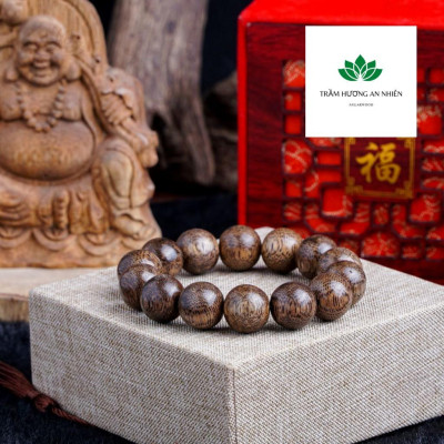 Vòng Tay Trầm Hương Cao Cấp Hạt Tròn Đơn - Trầm Tốc Tự Nhiên - Vòng Tay Phong Thủy - Size Nam Nữ
