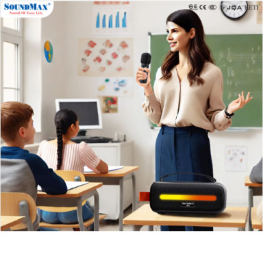 Loa bluetooth  Soundmax M-3 trợ giảng xách tay nhỏ gọn kèm 1 mic - Hàng Chính Hãng