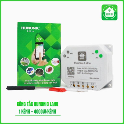 Công tắc Wifi Hunonic Lahu 1 kênh 4000W, 2 kênh & 4 kênh (500W/1 kênh)