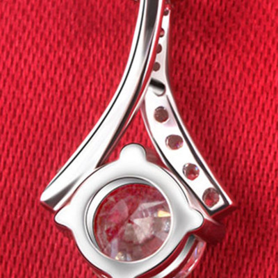 Bộ dây chuyền liền mặt trang sức bạc Ý S925 Bạc xinh Huệ Ngân - Giọt sương PP1712