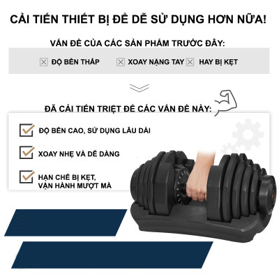 Tạ Đơn Điều Chỉnh Lysin Pumpking 24kg – Tạ Gym Đổi Trọng Lượng Nhanh Một Tay