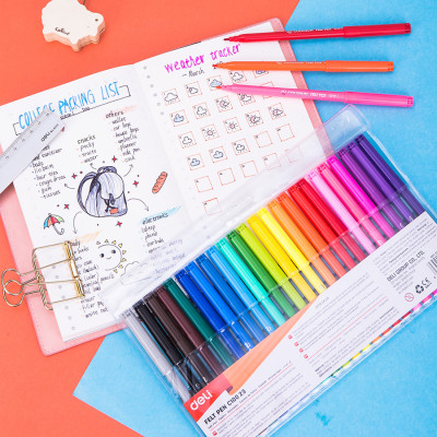 Vĩ Bút Dạ Nước 24 Màu Deli C10023 - Giao Màu Ngẫu Nhiên