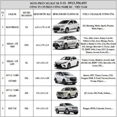 Bạt phủ xe hơi, ô tô tráng nhôm cao cấp cho xe 4,5,7, bán tải dành cho các hãng xe: Toyota-Hyundai-Ford-Mazda-Kia,...