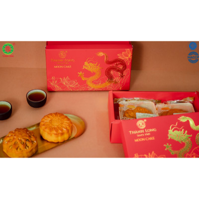 Hộp Bánh Trung Thu 2 bánh 1 trứng 150g - COMBO SUPER A4 - Thành Long (300g) - VIỆT NAM