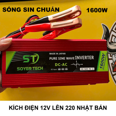 ̣( HÀNG NHẬT ) Bộ Kích Điện Inverter 12V-220V 1600W Sóng Sin Chuẩn – Chạy Ổn Định, Siêu Bền
