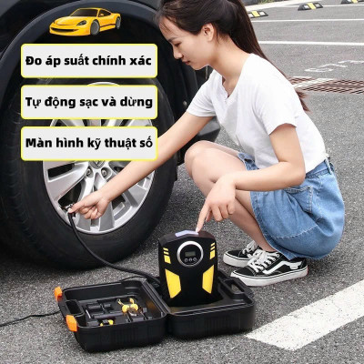 Máy Bơm Lốp Ô Tô, Xe Máy Tự Ngắt Thông Minh – Đồng Hồ Áp Suất Số, Bơm Cực Nhanh, Chất Lượng Cao Cấp, ĐÈN TRANG TRÍ , ĐỒNG HỒ TREO TƯỜNG