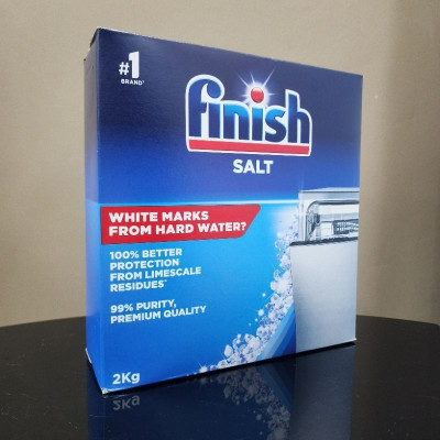 Muối rửa bát FINISH 2KG làm mềm nước chống đóng cặn máy- CHÂU ÂU