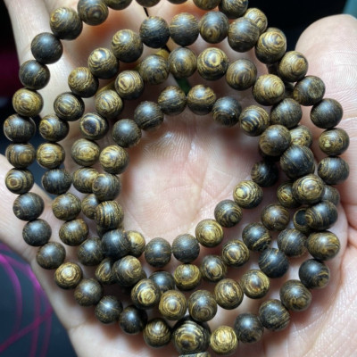 VÒNG TAY TRẦM HƯƠNG SÁNH CHÌM 108 HẠT SIZE 6LI