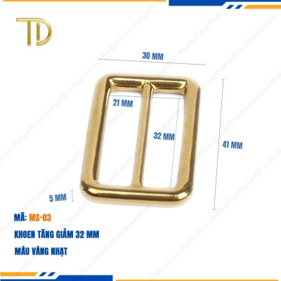 Khoen tăng giảm dây túi xách, Khoen chỉnh dây đeo túi, Tăng đơn túi xách 32mm mạ điện độ bền 5-8 năm