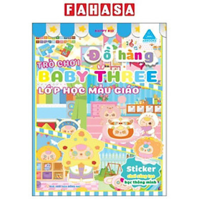 Sách - Sticker Chơi Sáng Tạo Học Thông Minh - Trò Chơi Đồ Hàng Baby Three - Lớp Học Mẫu Giáo