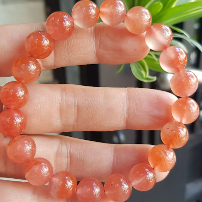 Vòng đeo tay nữ chuỗi mới đá mã não hồng cam bóng mượt đẹp size vòng hạt 10mm nam nữ mệnh hỏa mệnh thổ đeo ạ