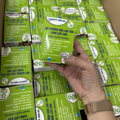 Bột Cắm Hoa ISRAEL (Combo 50 gói dưỡng hoa), Hiệu Longlife giữ hoa tươi lâu gấp 2 lần và 14 ngày không thay nước mới