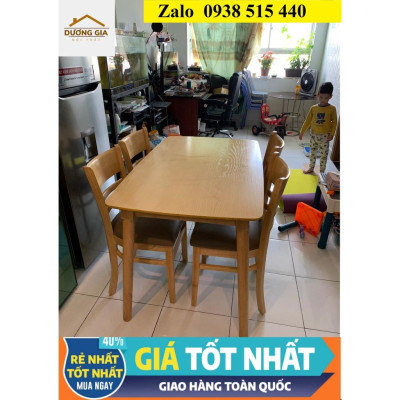 (Freeship) Bộ bàn ăn gia đình 4 ghế dài 1m2 giá rẻ chưa từng thấy