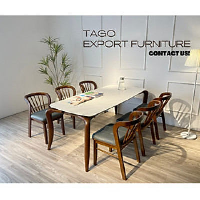 Bộ Bàn Ăn Candy Mặt Đá 1m8 6 Ghế