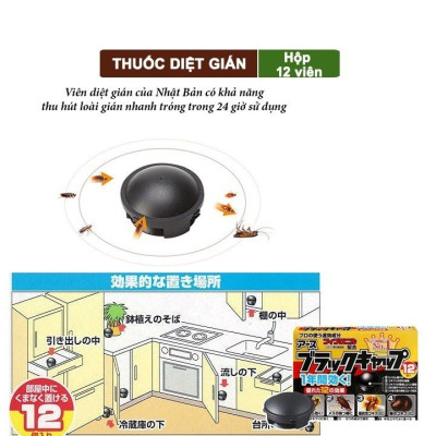 Viên diệt gián Nhật Bản hộp 12 viên Barracks Cap diệt sạch gián tận gốc, khử mùi hôi