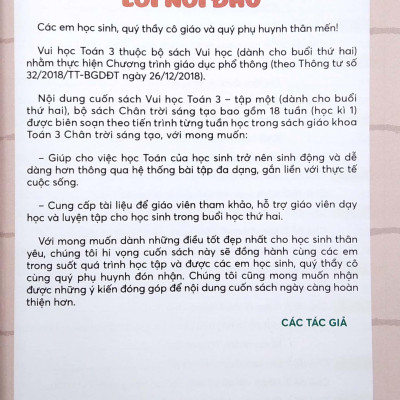 Vui Học Toán 3 - Tập 1 (Bộ Chân Trời Sáng Tạo)