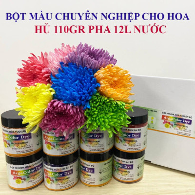 1 Thùng Bột Màu Hoa Tươi "chuyên nghiệp" nhuộm đổi màu hoa cắt cành ( Gồm 8 màu x 1 hủ 110gr)