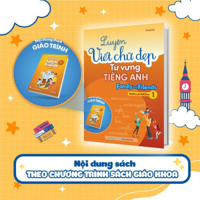 Sách - Luyện Viết Chữ Đẹp Từ Vựng Tiếng Anh - Family And Friends - National Edition 1 - Megabook