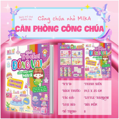 Sách - Trò Chơi Đóng Vai Công Chúa Nhỏ Mika - Căn Phòng Công Chúa - Bóc Dán 80+ Sticker Đa Dạng Cho Bé Gái - Megabook