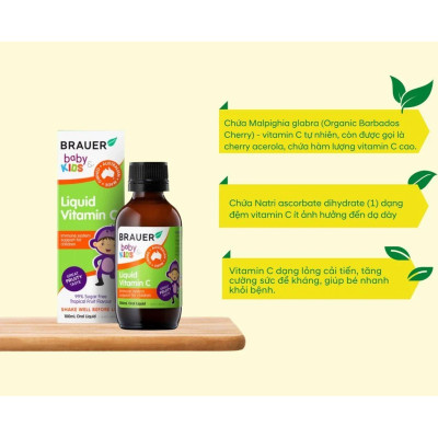 Brauer Kids Liquid Vitamin C - Bổ sung vitamin C cho trẻ từ 1 tuổi (100ml)