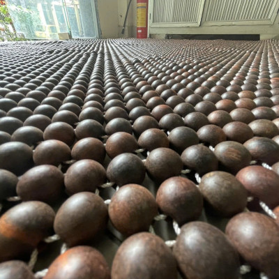 Chiếu Hạt Gỗ Trắc Mộc Cao Cấp - Kích Thước 1,5mx1,9m hạt 1.2cm ( video , hình thật )