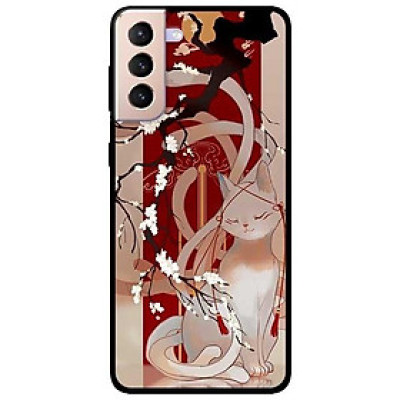 Ốp lưng dành cho Samsung Galaxy S21 - S21 Plus - S21 Ultra - mẫu Mèo Cành Hoa Đàoo