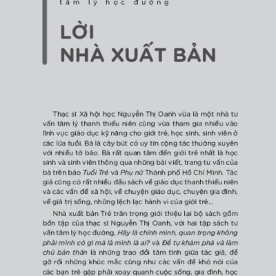Tư Vấn Tâm Lý Học Đường - Để Tự Khám Phá Và Làm Chủ Bản Thân _TRE