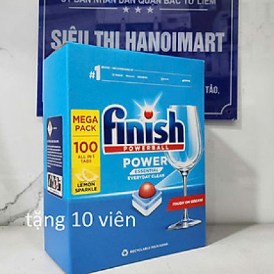 Viên rửa bát Finish Megaback Đức 110 tabs 3 màu với 3 chức năng có powerball