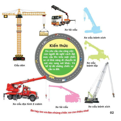 Sách - Trò Chơi Bóc Dán Hình Sticker - Xe Công Trình - Tập 2 - Rèn Luyện IQ EQ CQ - Việt Thư