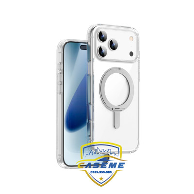 Ốp Lưng Wi wu IShield Ultra MCC-201 Cho iPhone 17, iPhone Air, iPhone 17 Pro, iPhone 17 Pro Max – Trong Suốt, Chống Sốc, Nam Châm, Giá Đỡ 360°  - Hàng Nhập Khẩu