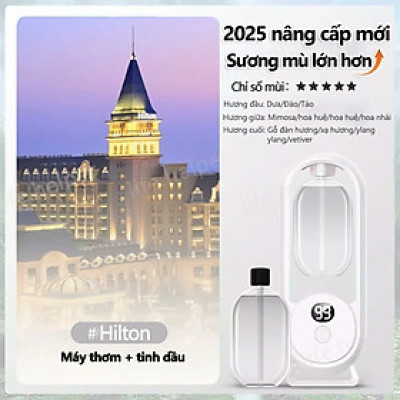Bộ Máy Xịt Thơm Phòng Tự Động 5 Chế Độ (Gồm Máy & 01 Lõi Tinh Dầu) Máy Khuyếch Tán Tinh Dầu Decor Phòng Ngủ 
