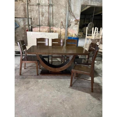 bàn  ăn mặt gỗ 6 ghế  1m6x80