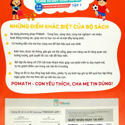 Bộ Pomath - Toán Tư Duy Cho Trẻ Em 8 - 9 Tuổi (Tập 1 + 2) (Bộ 2 Tập)