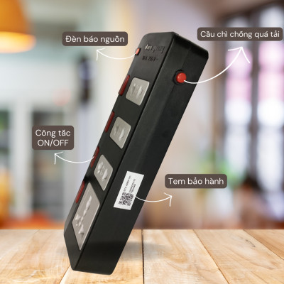 Ổ cắm Điện Quang ECO 4SBW (4 lỗ 4 công tắc)