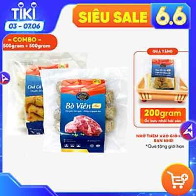 Combo Bò viên 500 gram + Chả cá con hành ớt 500 gram Tâm Lợi, loại cao cấp - Giao nhanh trong 3H