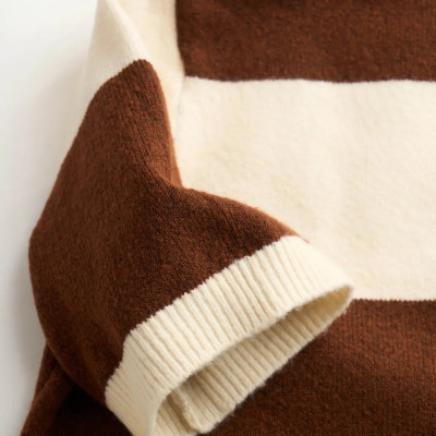 Áo polo dệt kim tay ngắn nam kẻ sọc. Loose - ROUTINE 10F25KNI008