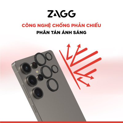 Kính Camera Dành Cho Galaxy S25 Ultra ZAGG Camera InvisibleShield Kèm Khung Dán Chống Trầy Xước, Chống Va Đập_ Hàng Chính Hãng
