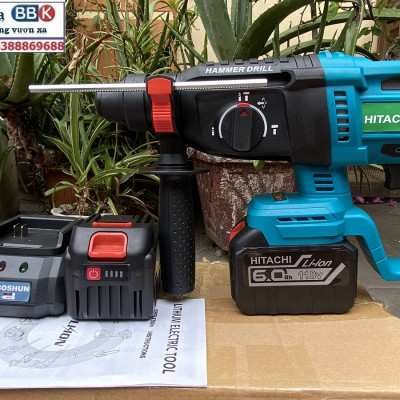 [LOẠI 1] Máy Khoan Đục Bê Tông 199V - 3 Chức Năng: Khoan, khoan búa, đục - Động Cơ Không Chổ Than 100% Lõi Đồng